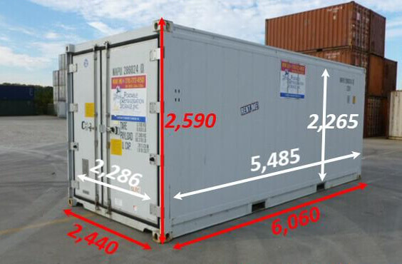 Kích thước container 20 feet bằng bao nhiêu? Chở bao nhiêu tấn