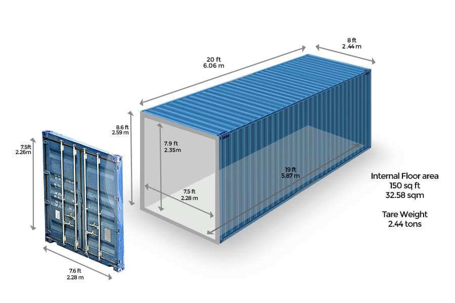 Kích thước Container 20 feet – 40 feet và các loại chi tiết nhất